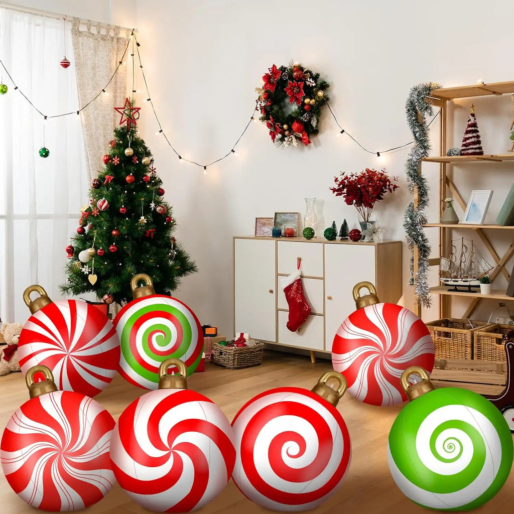 PVC inflatable 24-inch Christmas ball Christmas tree decoration Dance courtyard porch pavilion interior atmosphere decoration Qme