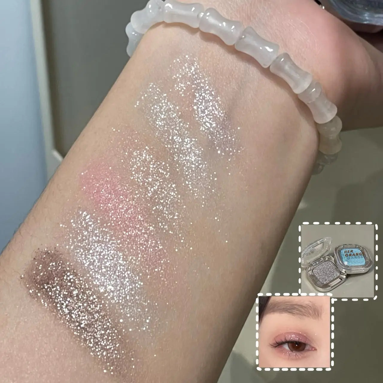 HERORANGE Monochrome Eyeshadow Palette Glitter Glowing Charm Qme