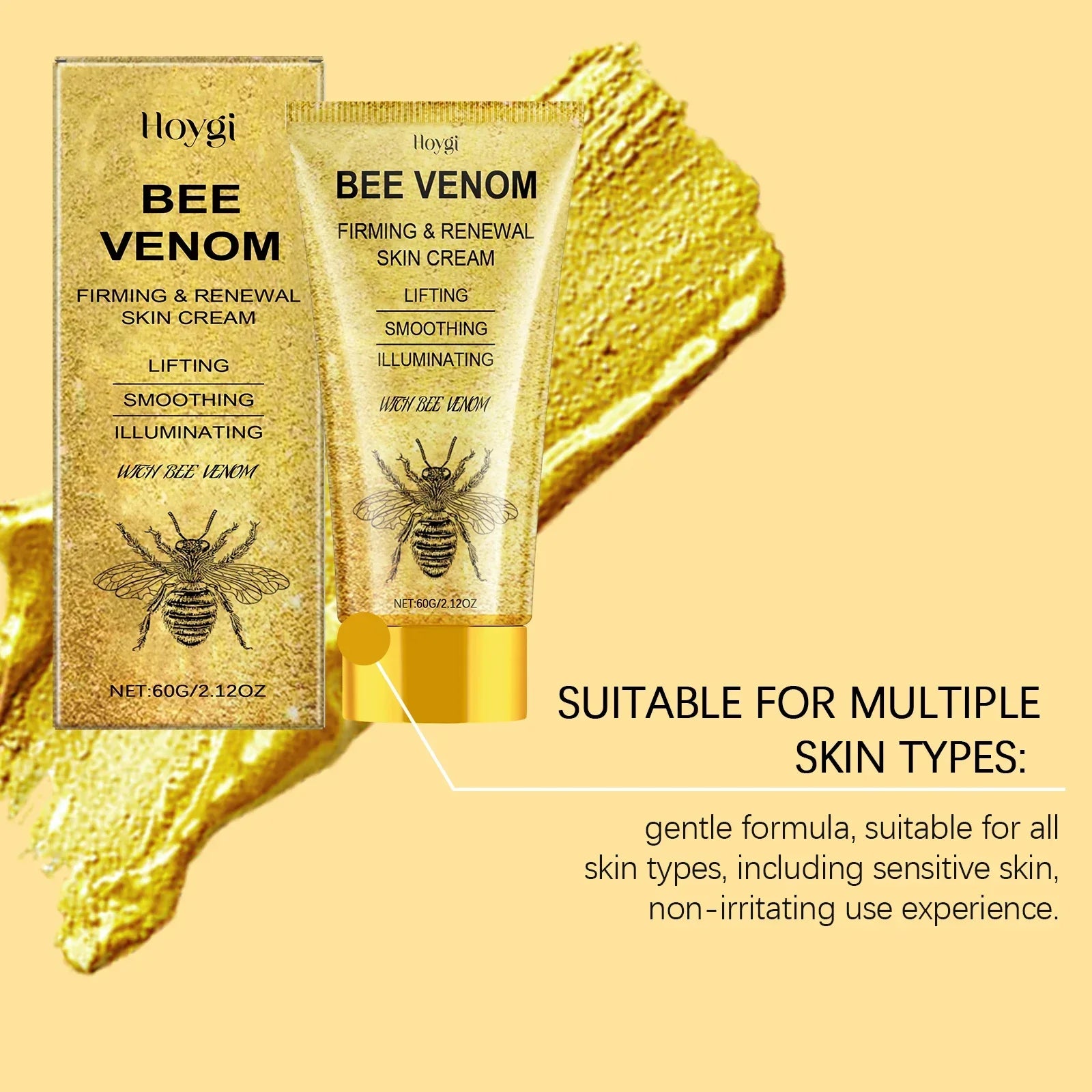 Bee Venom Face Cream Firming Lifting Fade Fine Line Improve Sagging Skin Smoothing Brightening Nourishing Facial Skin Care Qme