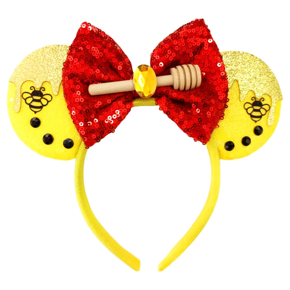 New Hot Sale Trendy Summer Sequins Mouse Ears Hairband Glitter Hair Bows Lightning Headband Girls Kids Hair Accessories Qme Headband 12