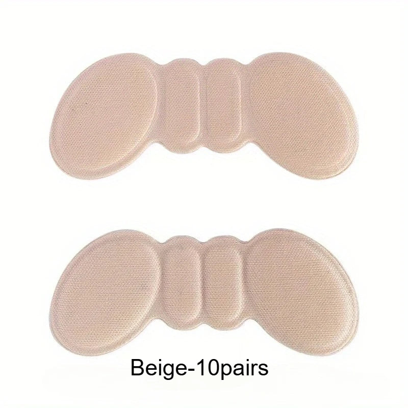 Heel Pads for Shoes that are Too Big, Heel Cushions for Pain Relief & Tighter Fit, Filler Improved Shoe Fit and Comfort Qme Beige-10pairs