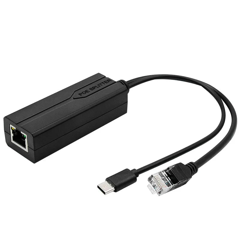 1PCS Gigabit PoE Splitter 48V to 5V2.4A DC/USB Type-C Standard Power Supply Module Qme 5V 2.4A 1000Mbps