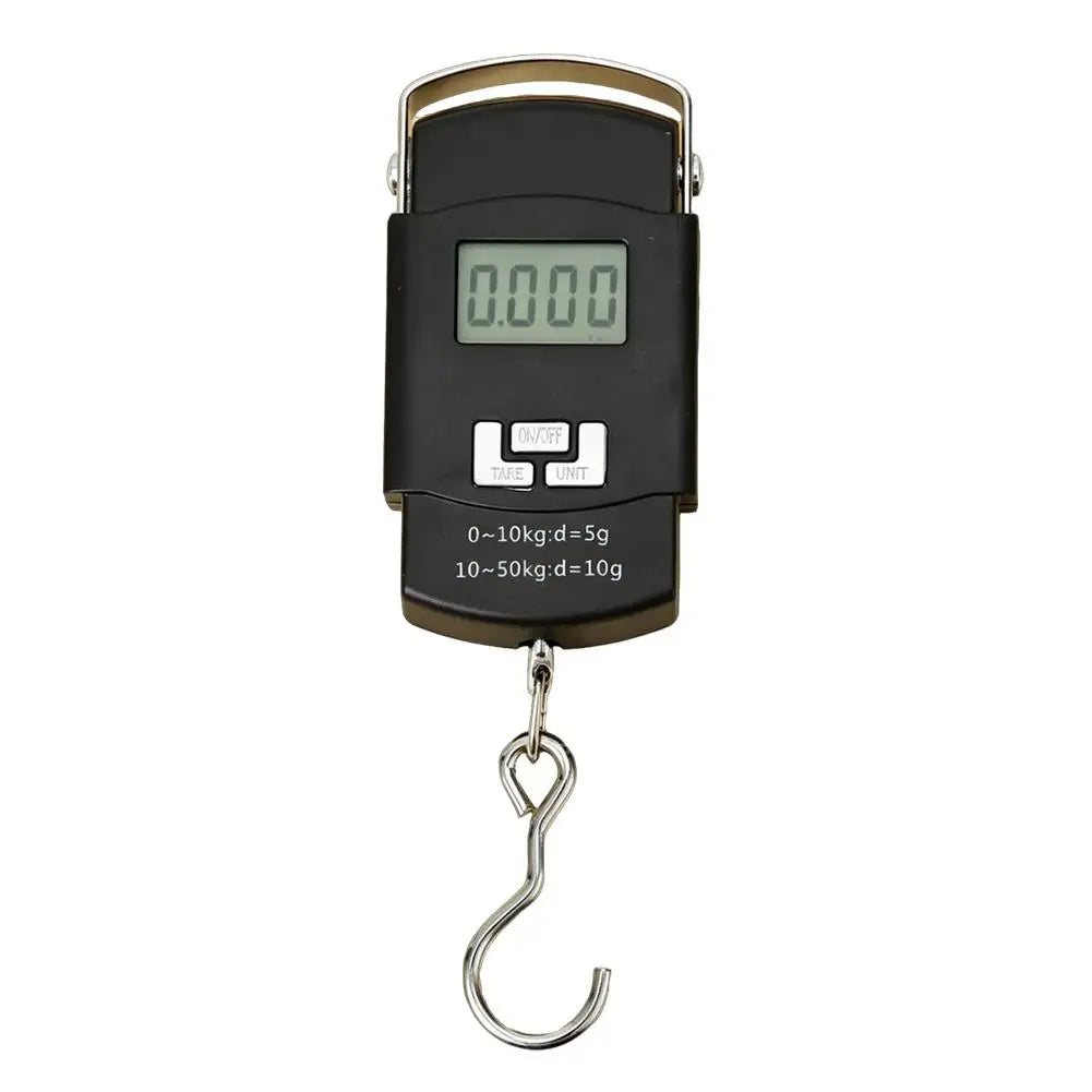 Handheld Electronic Scale Luggage Battery Automatic Reading LCD Qme Black