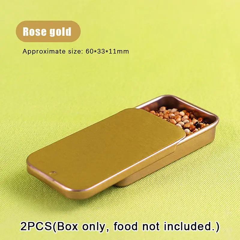 Mini Iron Can Bird Food Storage Box Portable Compact Parrot Feeder Qme A5