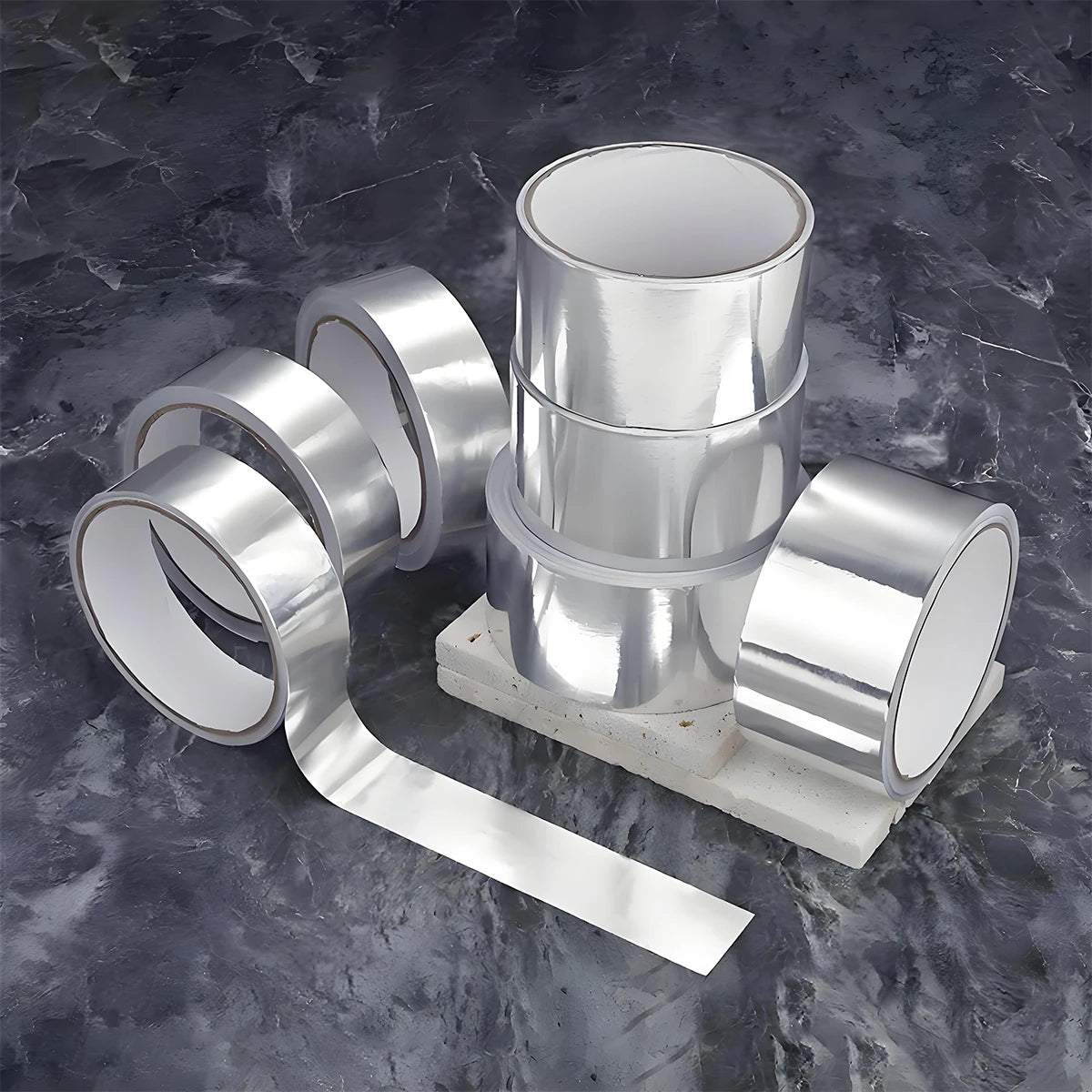 High-Quality Aluminum Foil Tape, High-Temperature Aluminum Foil Tape for Pipes And HVAC, Fire Resistant High Temperature Sticker Qme
