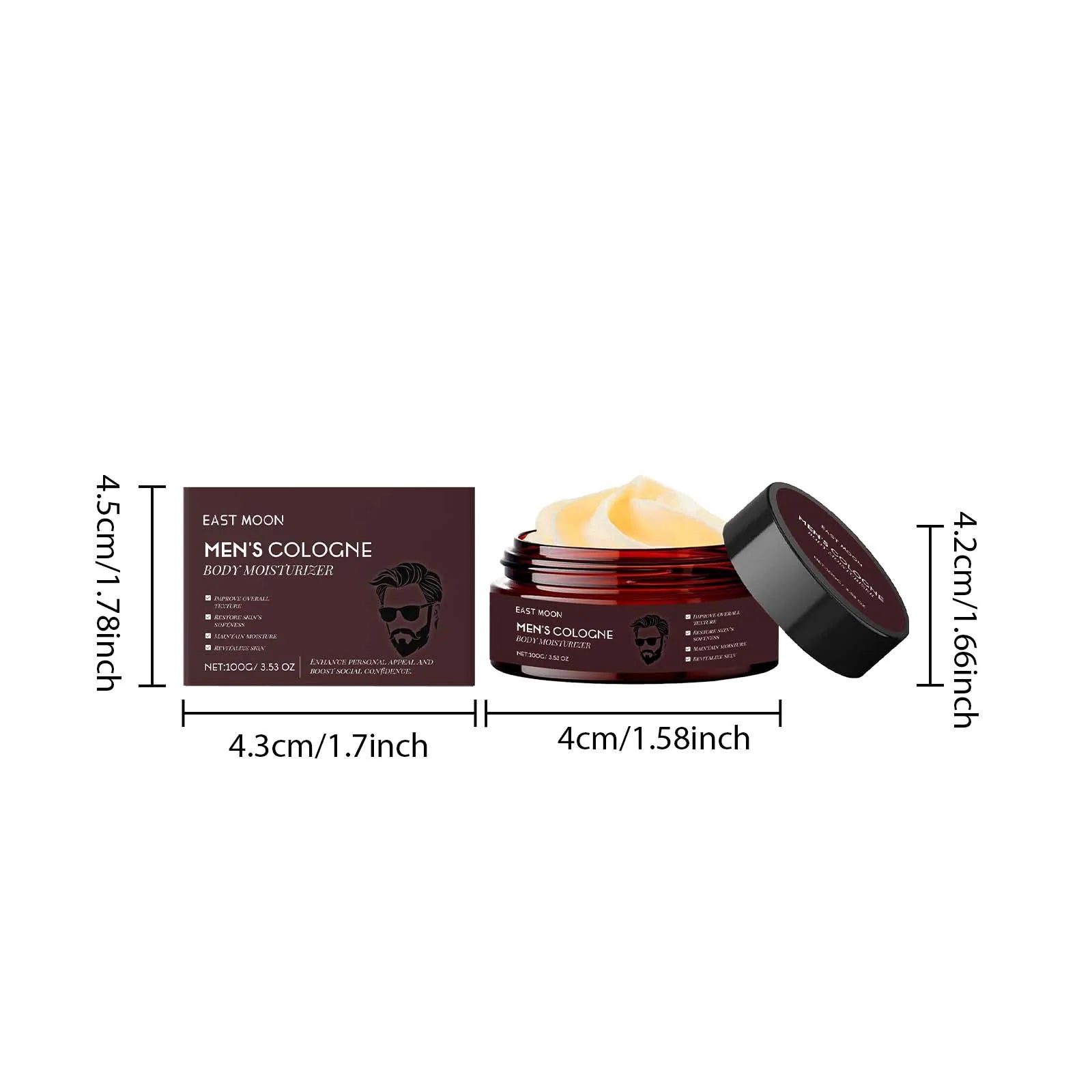 Men's Cologen Body Moisturizer Deep Nourishmen Long-Lasting Fragrance Fast Absorb Non-Greasy Woody Scented Body Lotion Skin Care Qme 100g Boxed
