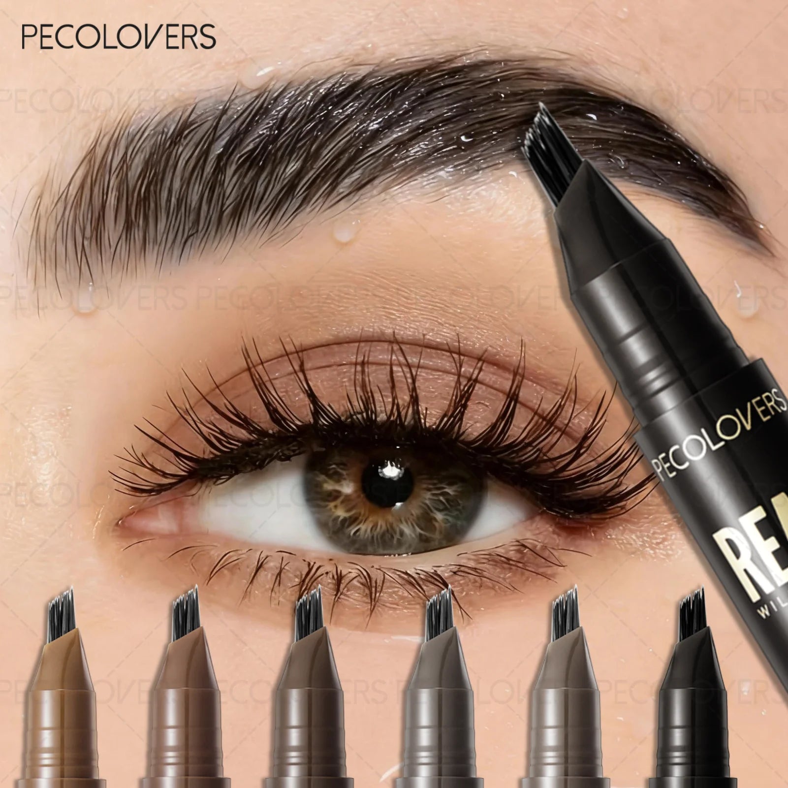 Fluffy Quick-dry Liquid Eyebrow Pen Natural Wild Look Brows Precise Qme