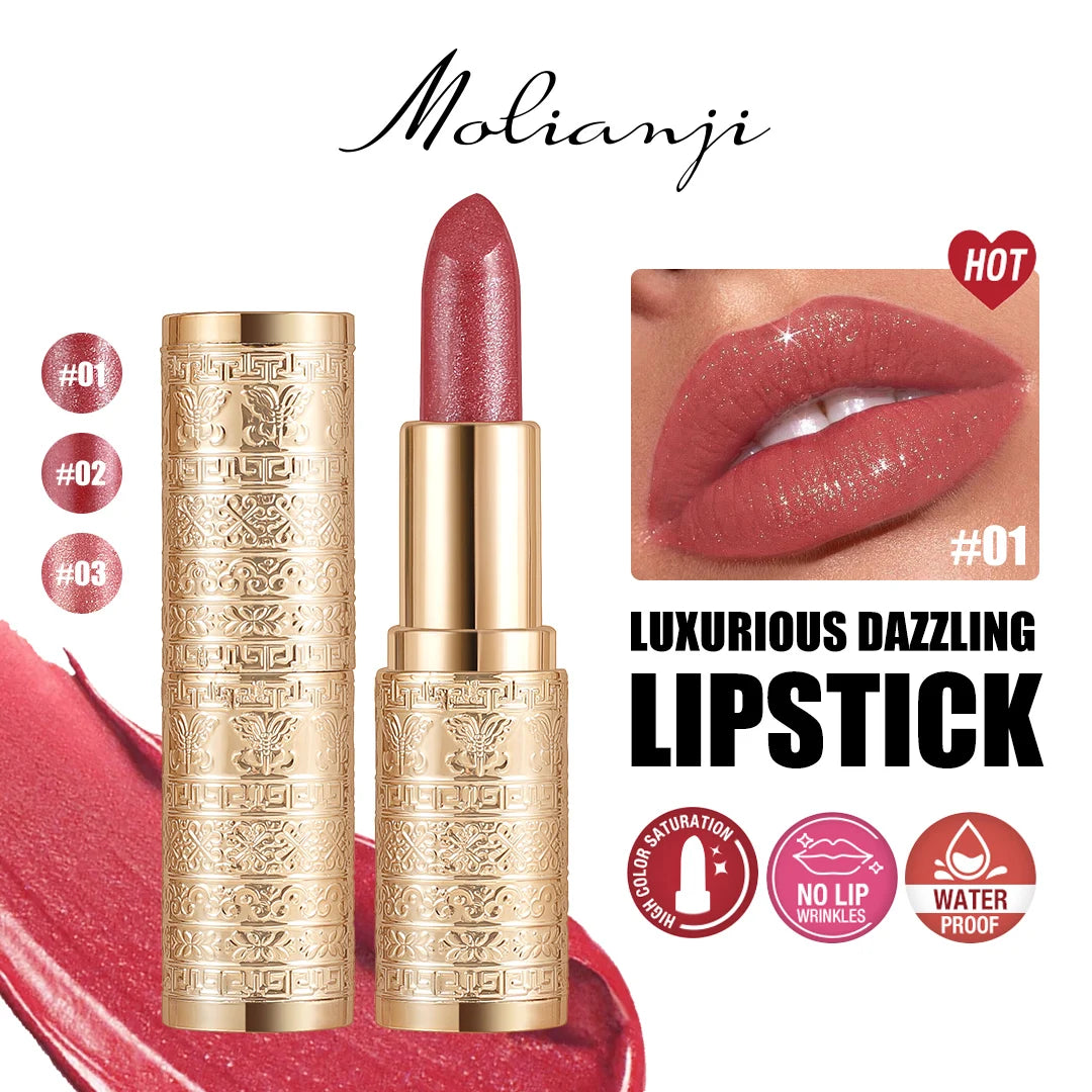Shining Lipstick Long-lasting Formula Vibrant Colors Easy Apply Qme