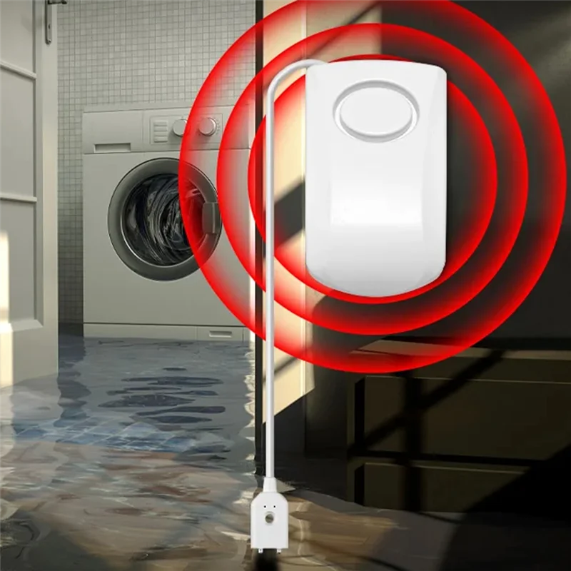 A02F-Water Leak Sensor Detector High Decibel Water Leak Detector For 130DB Work Alone Independent Battery For Home Security Qme
