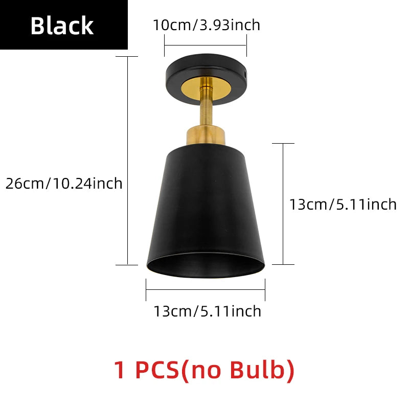 Modern Rotatable Aisle Ceiling Light Lamps for Corridor Balcony Cloakroom Entrance Hallway Led Indoor Lighting Iron Horn Shaped Qme black