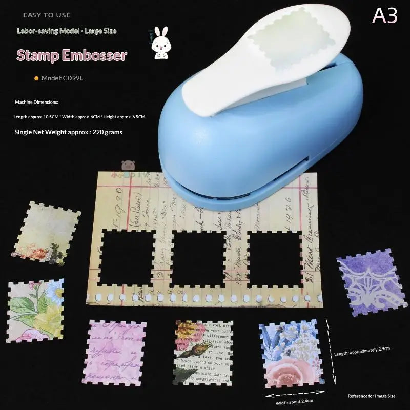 Rectangle Postage Stamp Embossing Tool Creative Large Handmade Action Qme A3