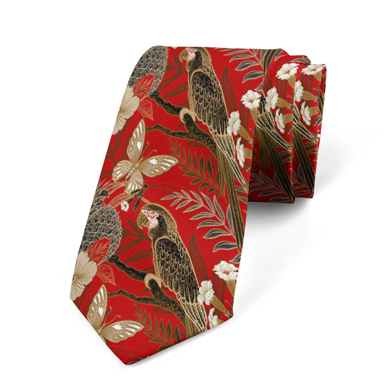Fashionable Personality Floral Tie Interesting Japanese Men's Qme style9