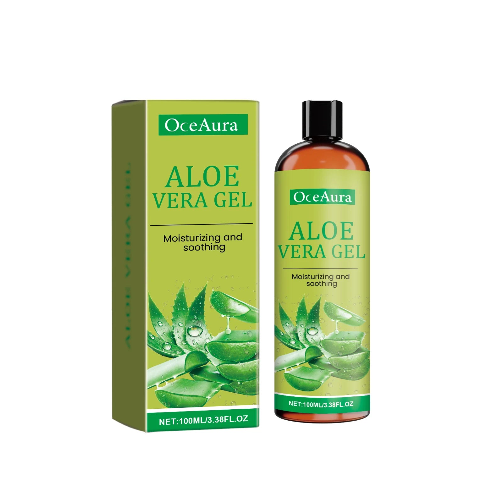 Moisturizing Hydrating Aloe Vera Gel Deeply Nourish Facial Body Skin Shrink Pores Reduce Fine Lines Dry Frizzy Hair Care Essence Qme 100ml Boxed