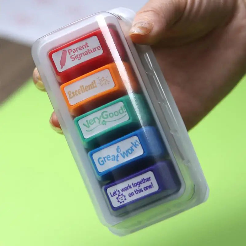 Self Inking Teacher Stamps Non-toxic Safe Ink Encouraging Phrases Qme