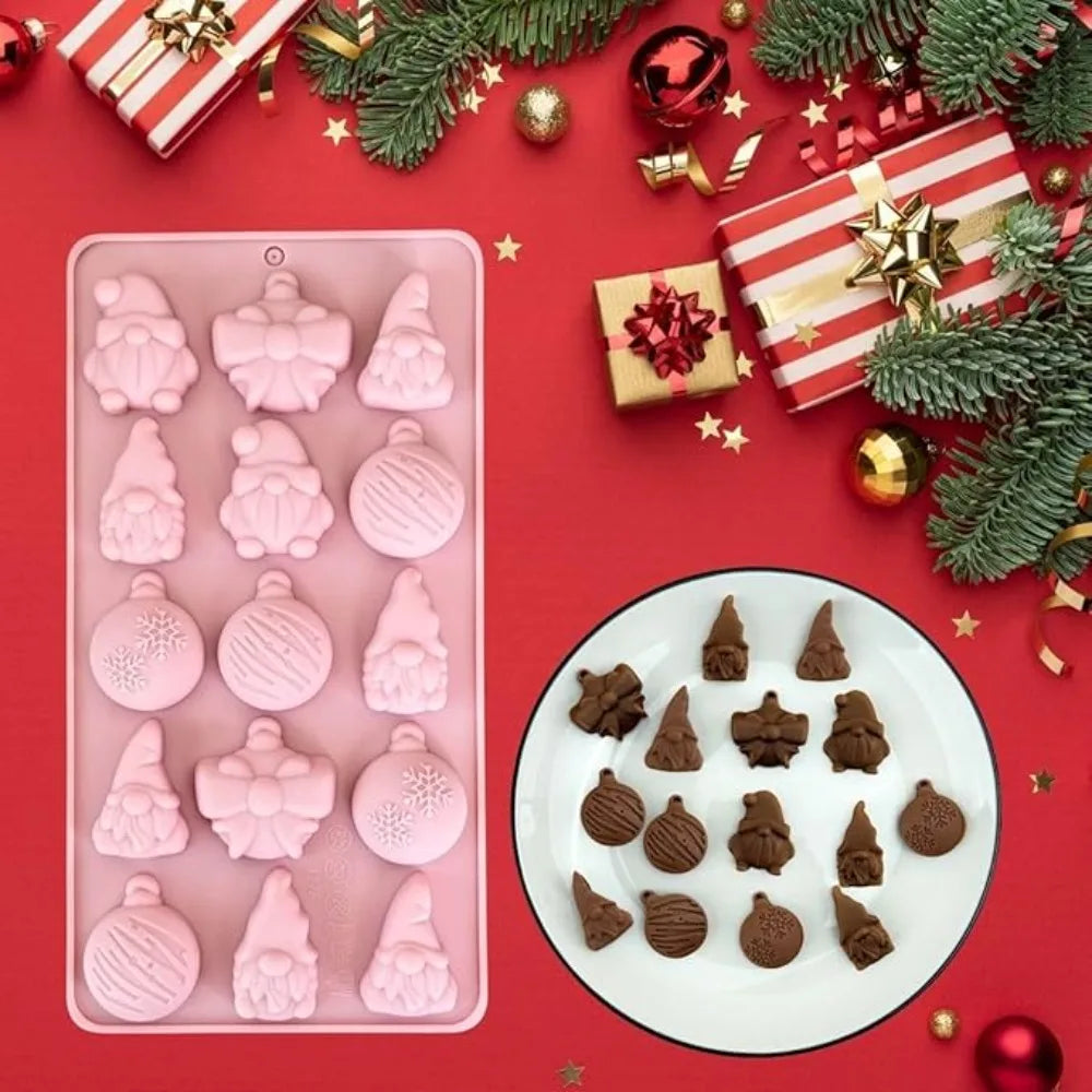 Christmas Silicone Mold Cake Chocolate Candy Maker Snowflake Tree Qme