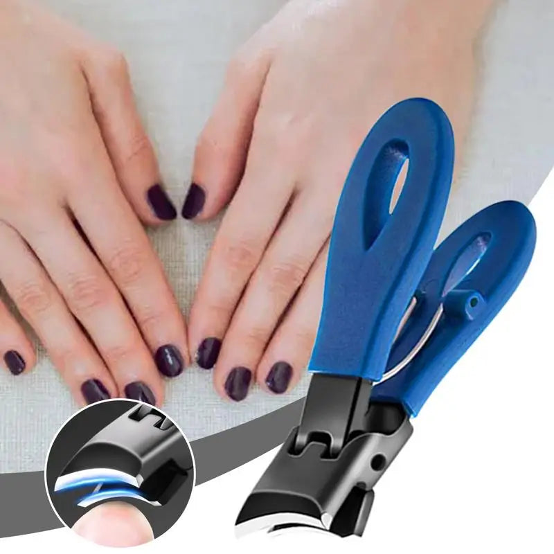 Slanted Nail Clippers Wide Jaw Opening Slanted Curved Nail Trimmer For Thick/Ingrown Nails Stainless Steel Pedicure Tool Qme