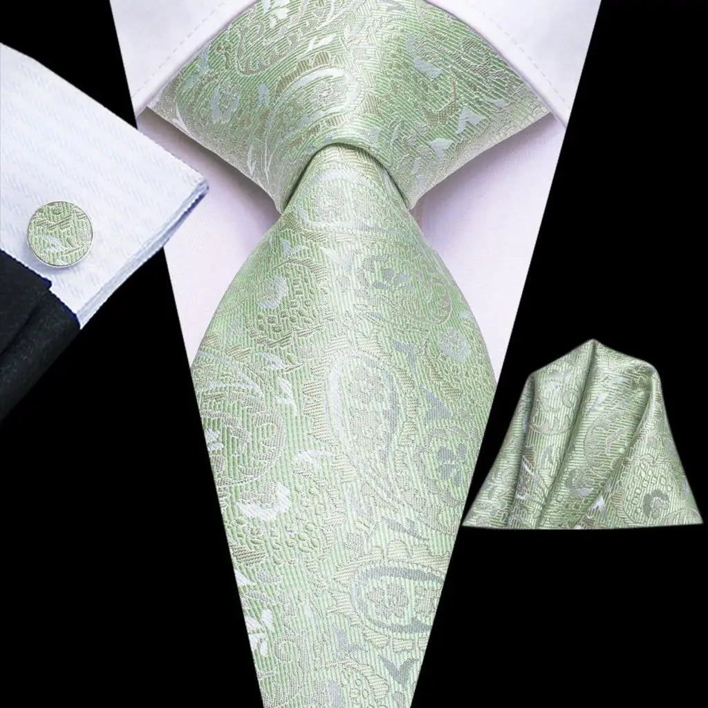 Hi-tie Striped Navy Blue Mens Fashion Necktie Handkerchief Cufflinks