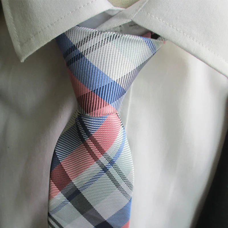 Zipper Tie Men Bridegroom Wedding Lazy Pre-tied Knoted Ties Stripe Qme color1 China Mainland