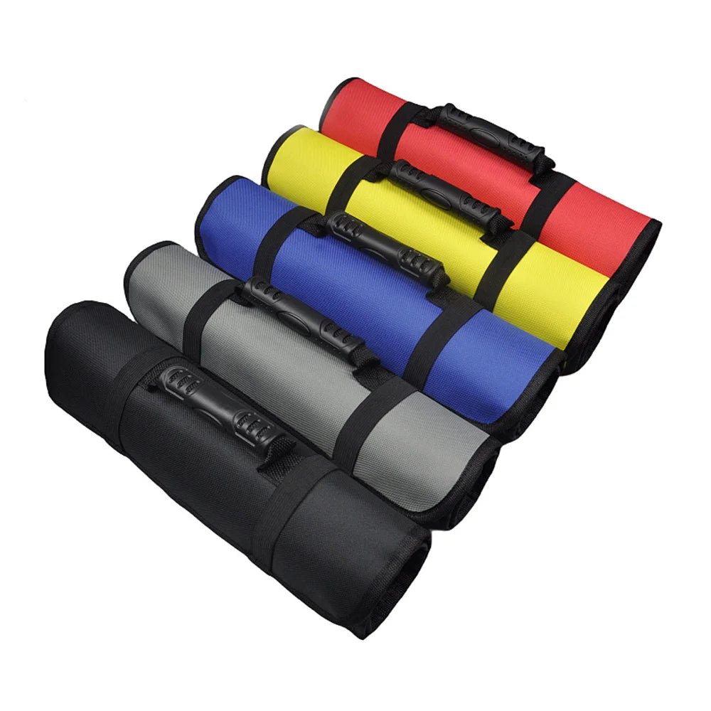Portable Roll-Up Tool Bag Made of Oxford Fabric Durable Storage for Automotive Electrician & Hardware Tools Qme