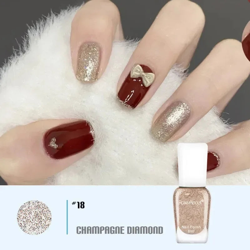 40 Colors Nail Gel No Bake Water-based Polish Glitter Sequins