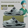 Men's Sandals Thick Bottom Anti-slip Headed Clog Shoes Soft Beach Qme GRAY 44-45