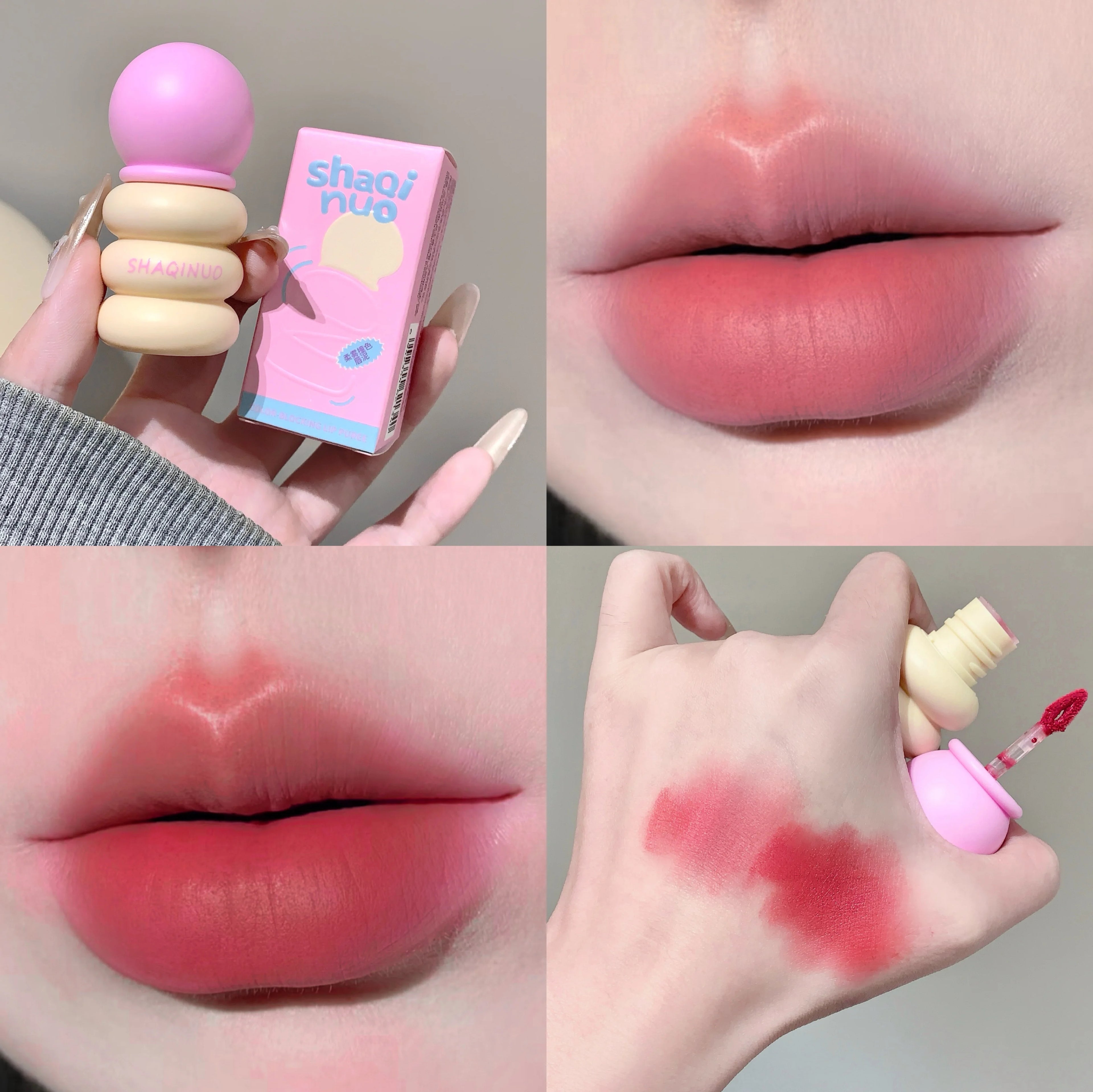 SHAQINUO Matte Lip Clay Glaze Contrasting Colors Velvet Long-lasting Qme S9086-03