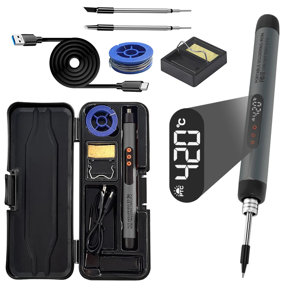 USB Soldering Iron Mini Small Portable Household Type-c Interface Qme C200S G SET2