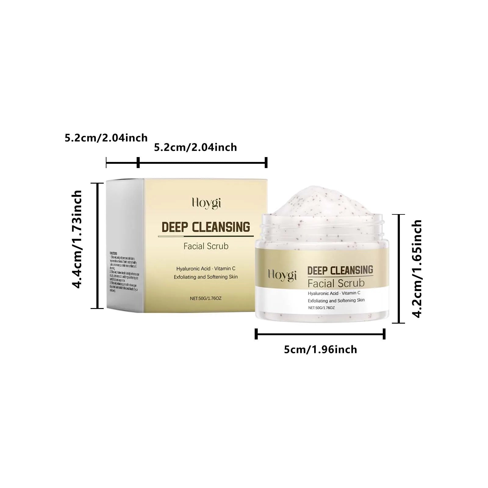 Deep Cleansing Facial Scrub Exfoliating Facial Cleansing & Pore Refining Removal Dead Skin Oil Control Smooth Hydrated Skin Qme