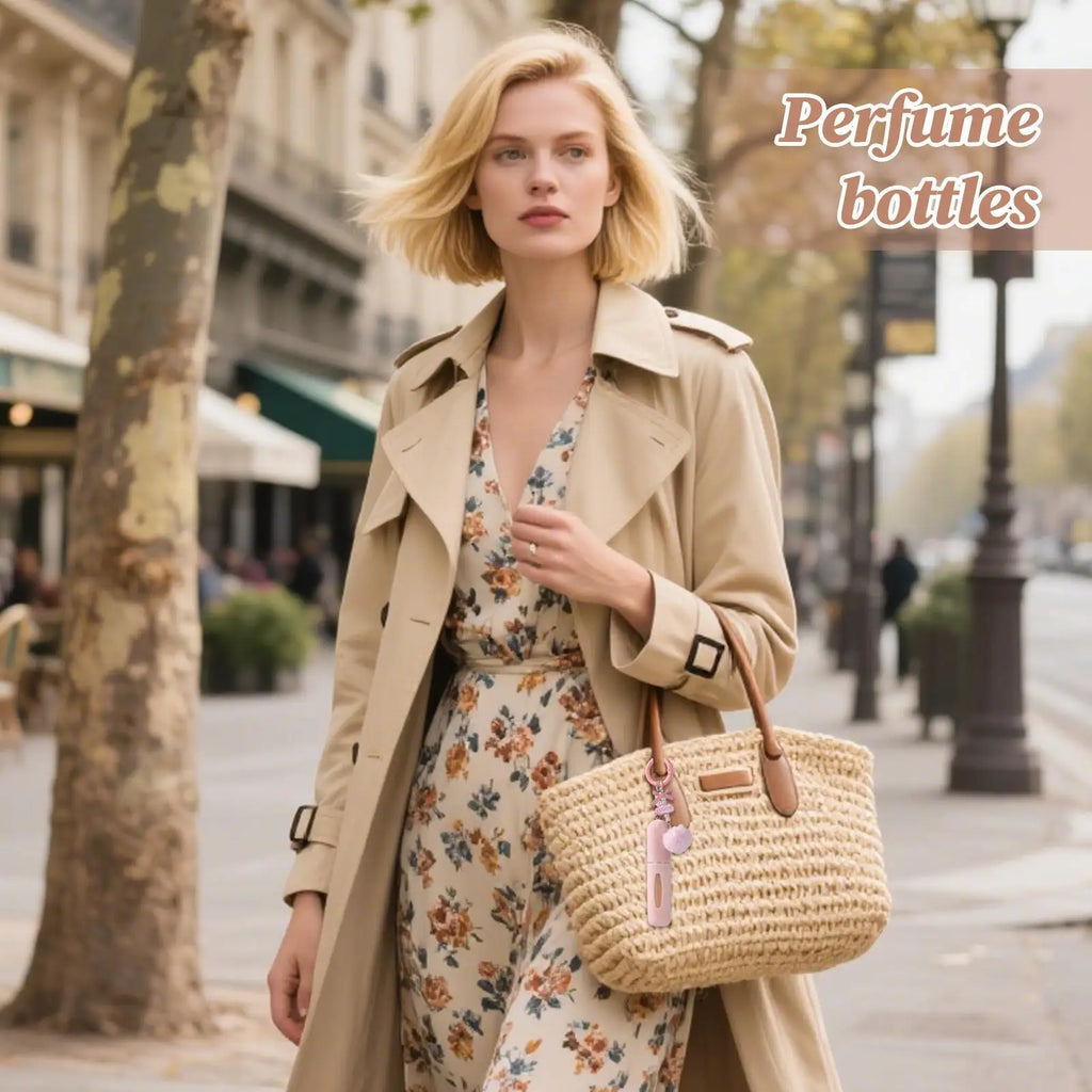 Plush bag hanging perfume bottle girly key chain 5ML perfume sub bottle Cologne Atomizer for Women Qme