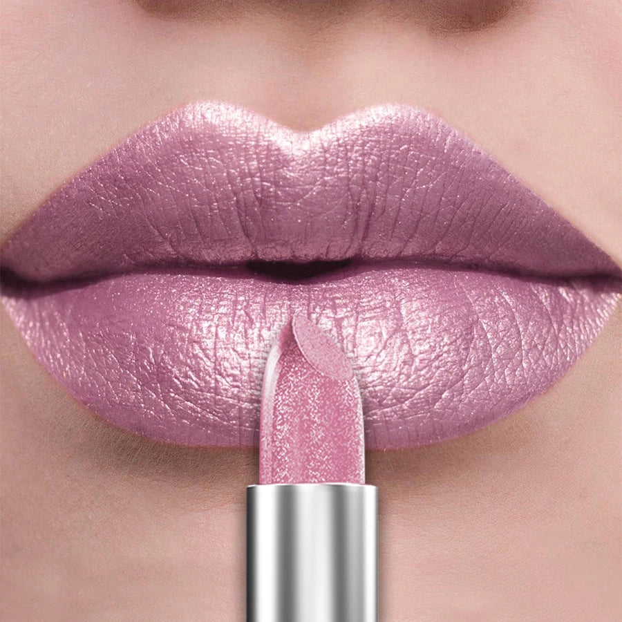 21Colors Bold Intense Glitter Shiny Metallic Lipstick Pearlescent Lip Qme 102