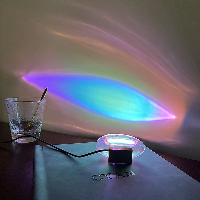 Sunset Projection LED Night Light Sky Eye Acrylic USB Bedside Lamp Qme RGB S