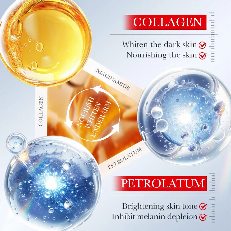 Kojic Acid Underarm Whitening Cream Collagen Brightens Skin Tone Qme