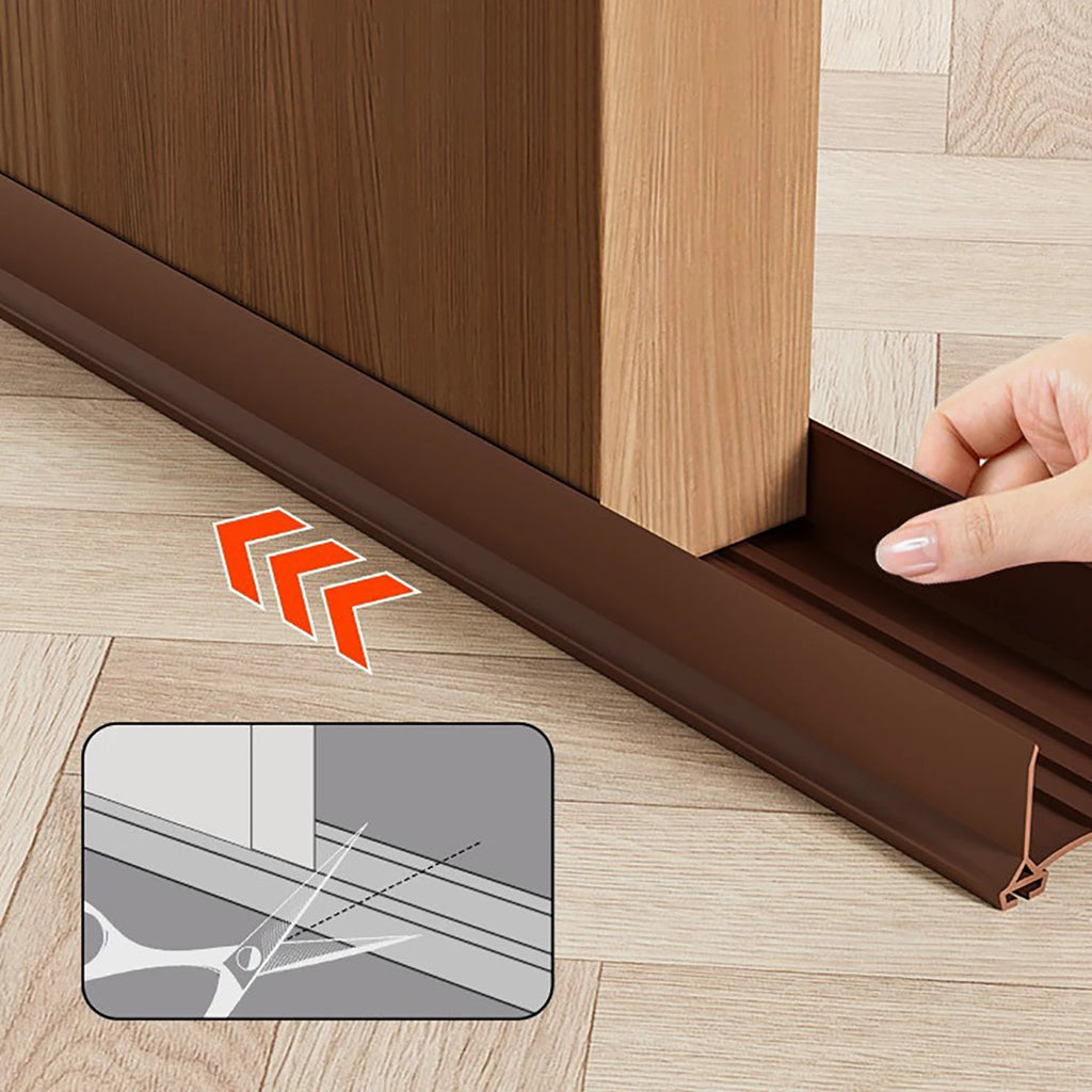Under Door Seal Strip with Brush Self Adhesive Weather Stripping Door Draft Stopper Against Dust Cold Heat Noise Door Stopper Qme