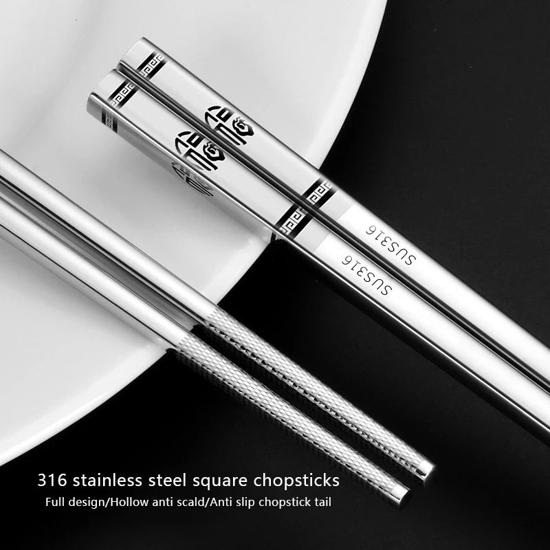 316 Stainless Steel Chopstick Laser Engraving Chinese Chopsticks Qme