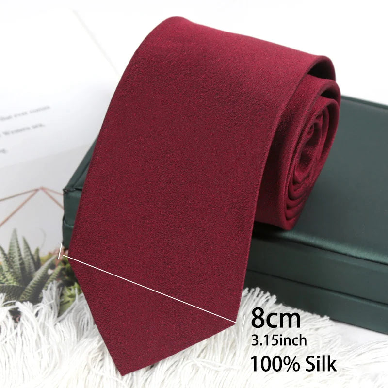 Men Tie Vintage Burgundy 100 Silk Ties Luxury Business Wedding Mens Qme MAROON