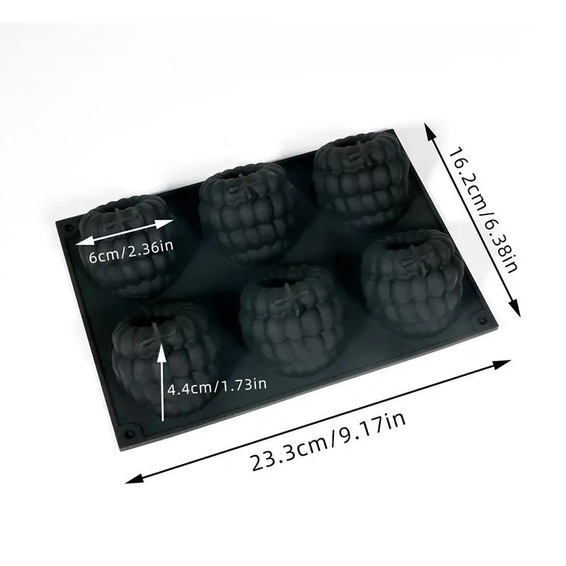 6 Cavity Raspberry Mousse Cake Baking Mold Fruit Shaped Dessert Qme Black