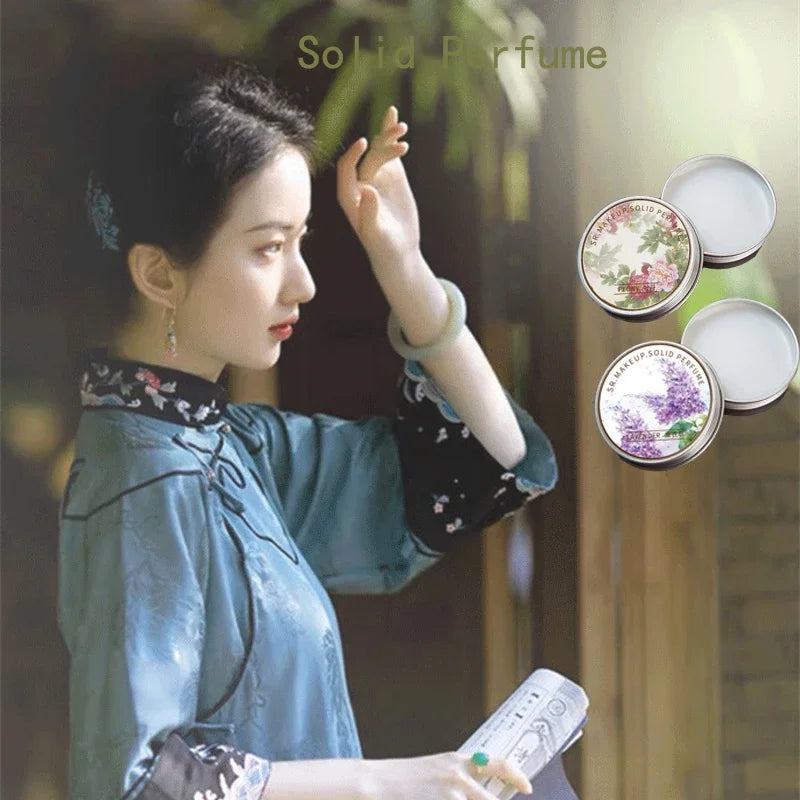 Woman Lavender Solid Perfume Portable Solid Balm Fresh Elegant Long-lasting Fragrances Cream Plant Flower Body Aroma Deodorants Qme