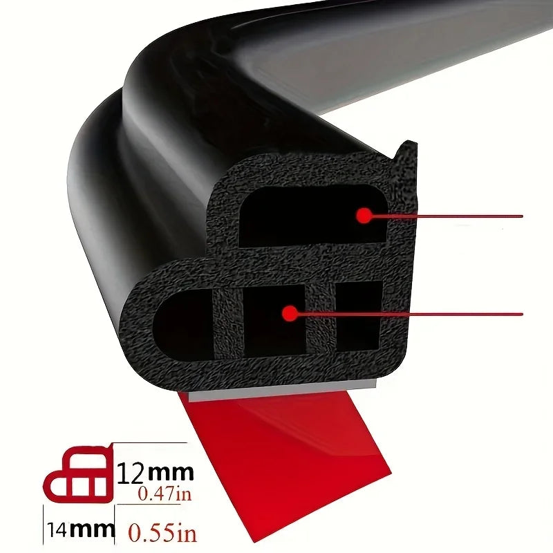 Car Door Rubber Seal Strip L-type Double Layer Sealing Adhesive Stickers Noise Insulation Weatherstrip Auto Interior Accessories Qme