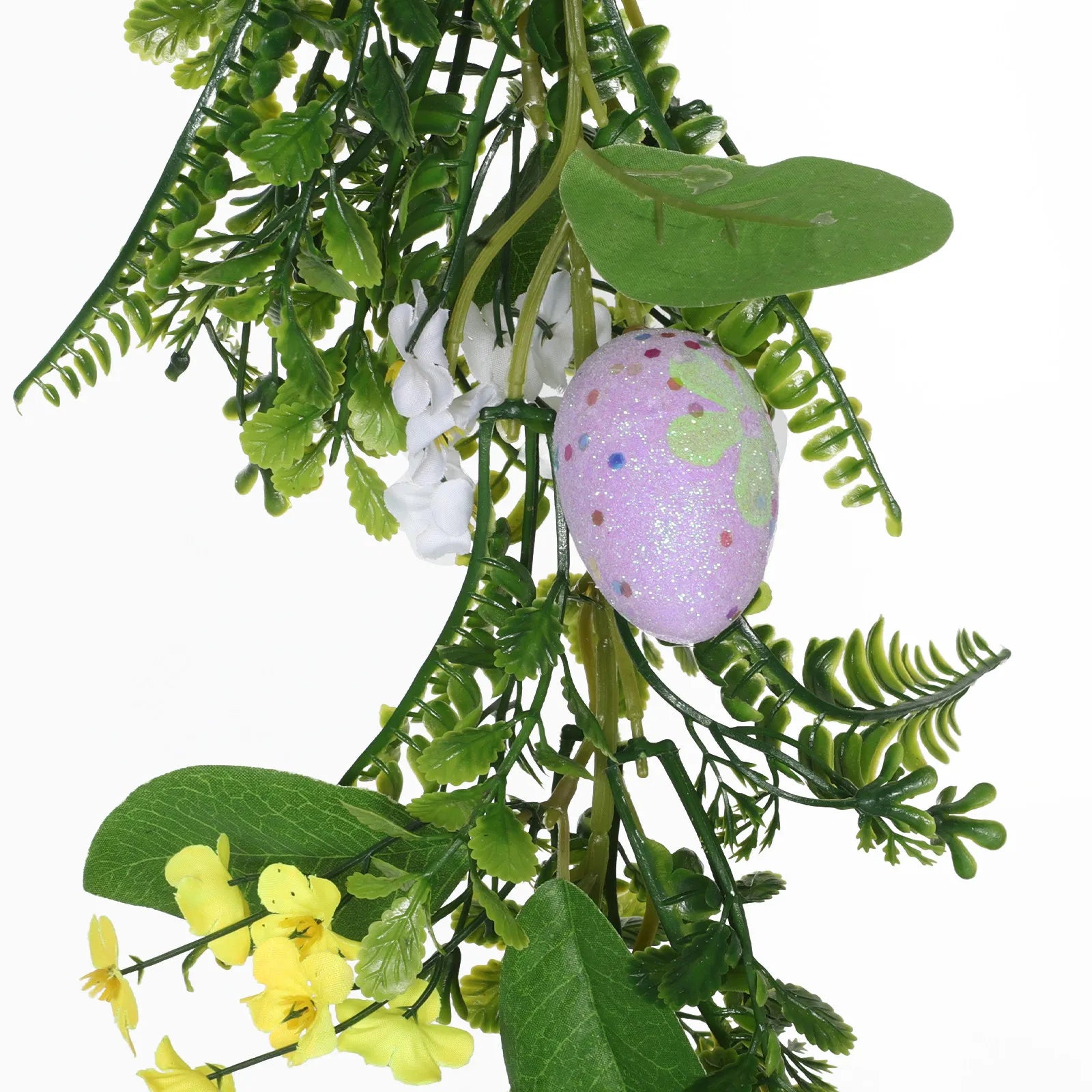 Stylish Easter Egg Garland Faux Greenery Indoor Wall Hanging Decor Realistic Eggs Plastic Foam Cloth Festive Look Qme