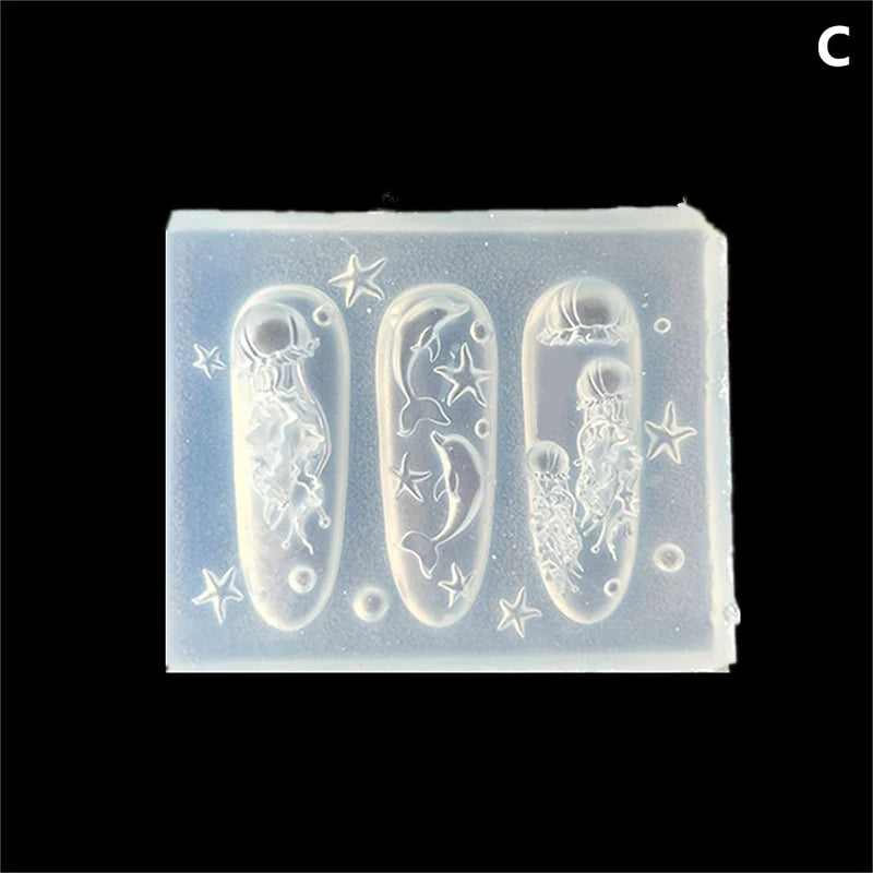 Ocean Series Animal Silicone Mold Sea Shell Conch Nail Stamplates Qme C