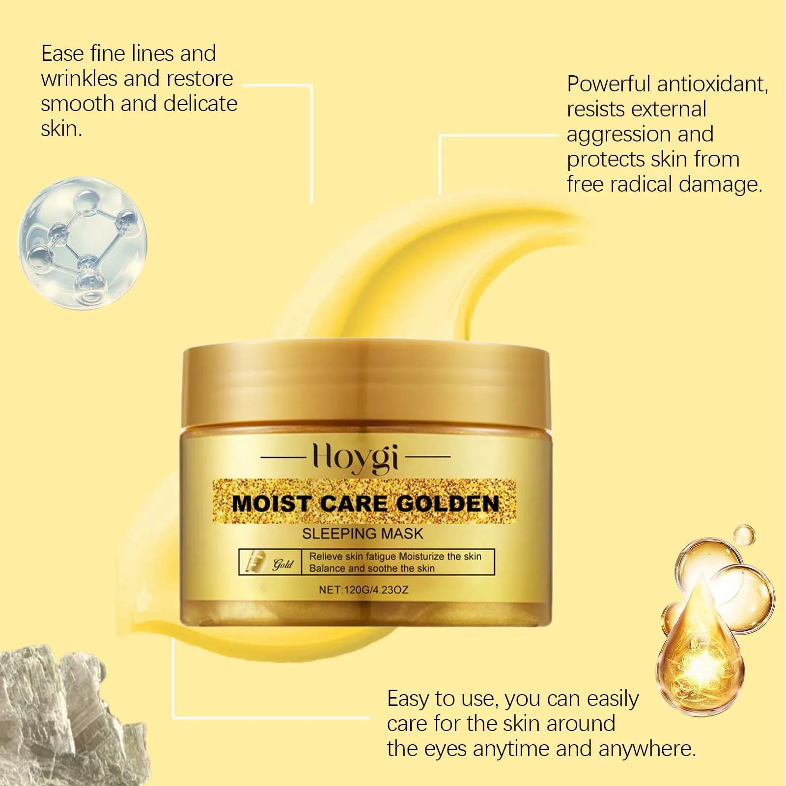 Gold Sleeping Masks Moisturizing Shrinkage Pore Lift Firm Fade Fine Lines Niacinamide Brightening Facial Skin Facial Masks Qme