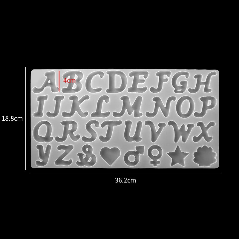 Alphabet Resin Molds Kit Backward Letter Number Silicone Casting Molds Resin Epoxy Molds For Keychain Making Pendant Jewelry DIY Qme 8