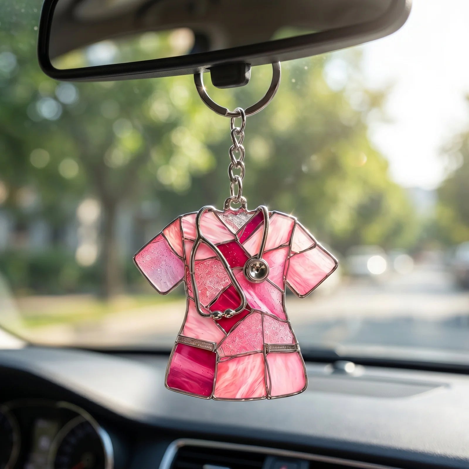 New 2D Flat Acrylic Nurse Uniform Pendant Car Keychain Tag Pendant Worker Creative Keychain Gift for Nurses Doctors Qme