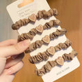 Love Small Intestine Hairband Fluffy High Ponytail Hair Rope Tie Hair Elastic Head Rope Girl Hair Accessories Don't Hurt Hair Qme Khaki 10pcs