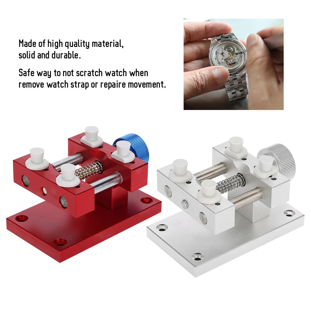Metal Adjustable Watch Case Holder Watch Strap Remover Base Movement Repair Tool Watch Case Holder for Watchmaker Qme