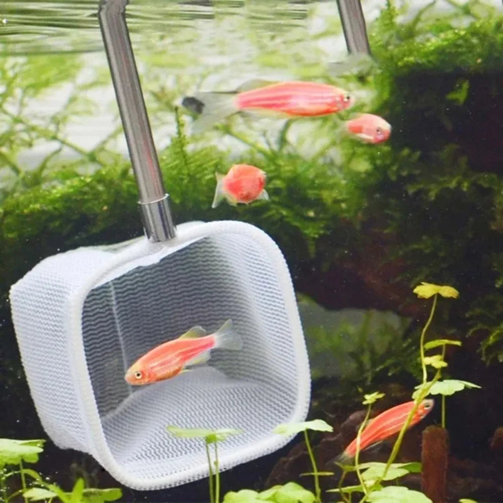 13- Flexible Aquarium Fish Tank Catch Net Fishnet Retractable 3D Qme