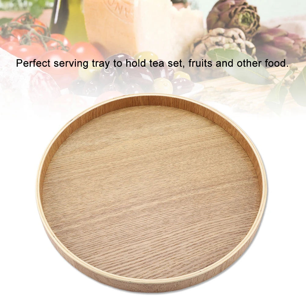 Wood Round Tray Nordic Wooden Serving Tray for Coffee Fruits Candies Table Kitchen Food Home Decoration Wooden Serving Tray Qme