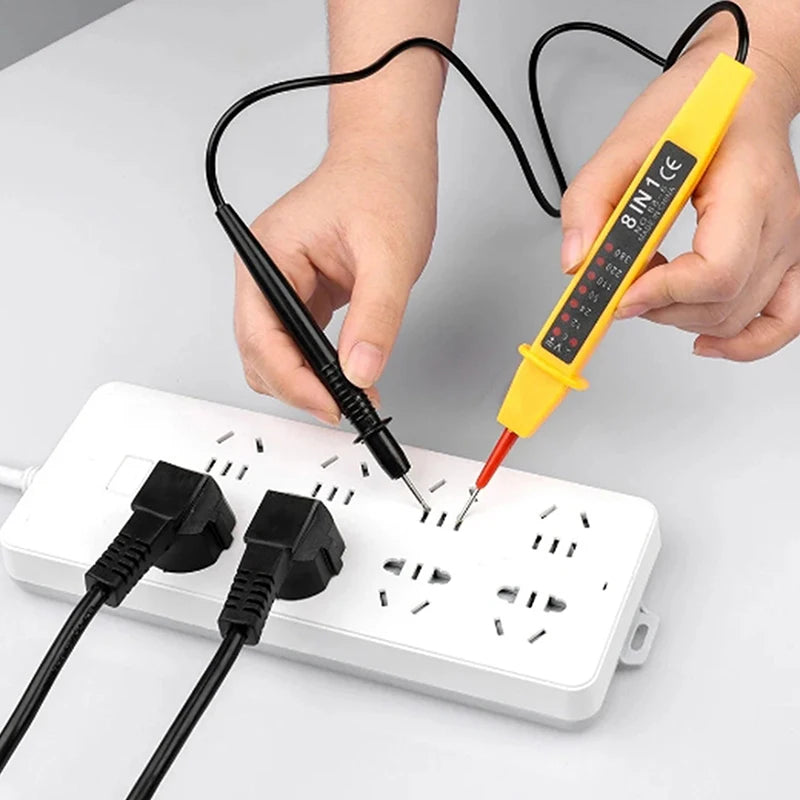 8-In-1 Tester Voltage AC DC 6-500V Auto Electrical Pen Circuit Qme