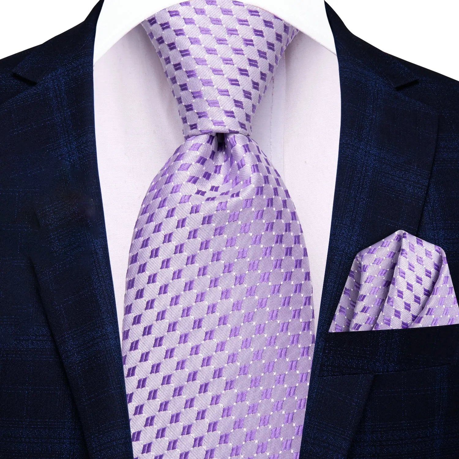 Red Pink Purple Classic Men Necktie Pocket Square Formal Wedding Silk Qme N-3906