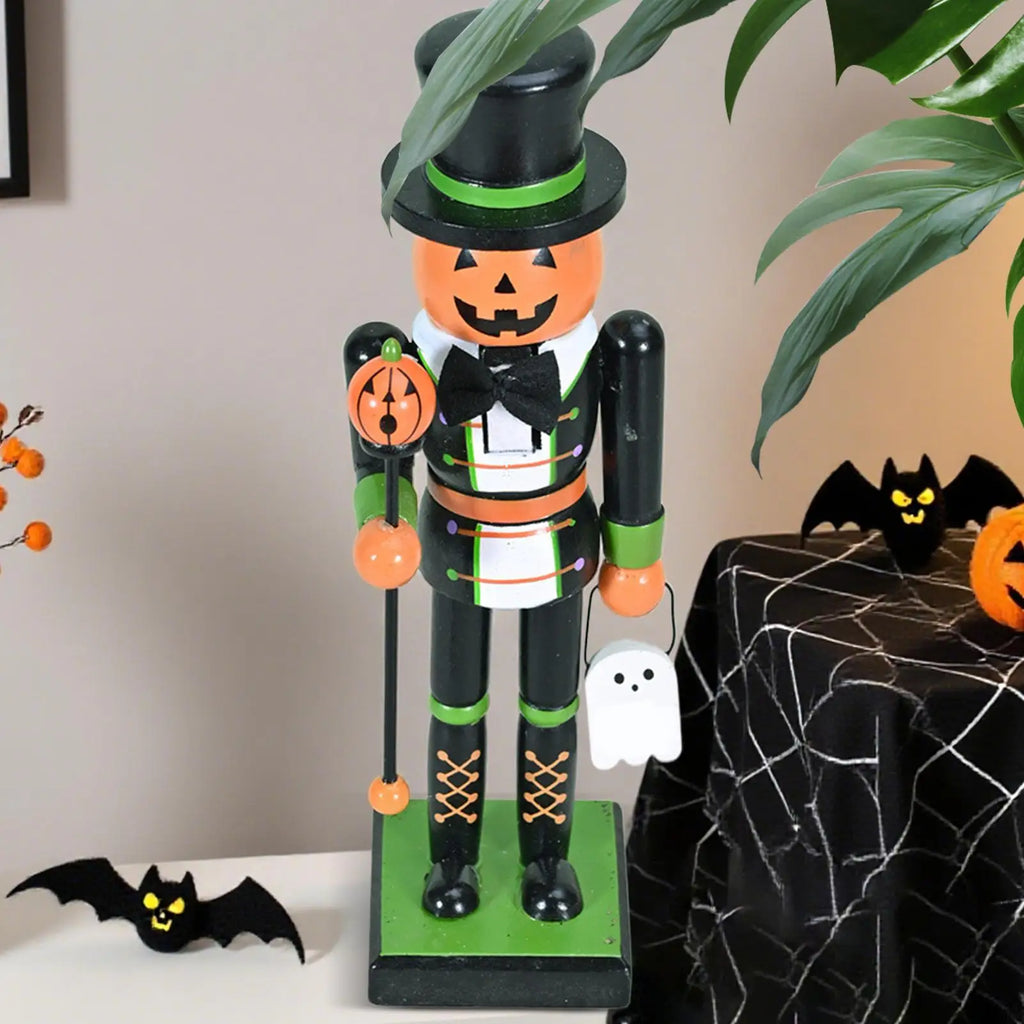 Halloween Nutcracker Figures Witch Pumpkin Statue Wooden Nutcracker Halloween Figurine Goody Bag Fillers For Home Display Qme